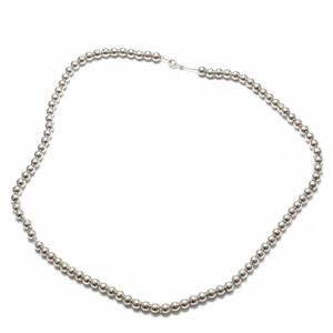 Vintage Sterling Silver Beads Necklace with 8mm Round Beads Classic Retro Jewel